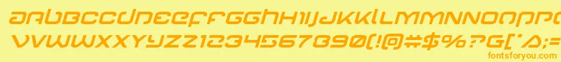 Gunrunnerital Font – Orange Fonts on Yellow Background