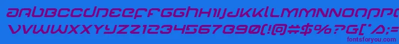 Gunrunnerital Font – Purple Fonts on Blue Background