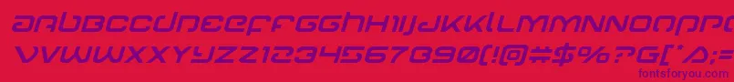 Gunrunnerital Font – Purple Fonts on Red Background