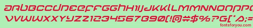 Gunrunnerital-Schriftart – Rote Schriften auf grünem Hintergrund
