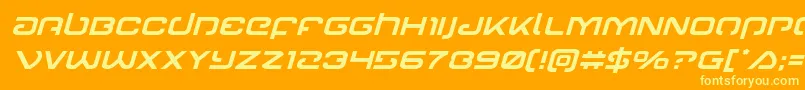 Gunrunnerital Font – Yellow Fonts on Orange Background