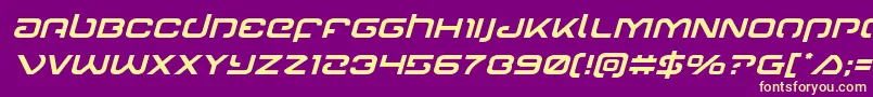 Gunrunnerital Font – Yellow Fonts on Purple Background