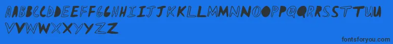 CraycrayForYouAlpha-Schriftart – Schwarze Schriften auf blauem Hintergrund