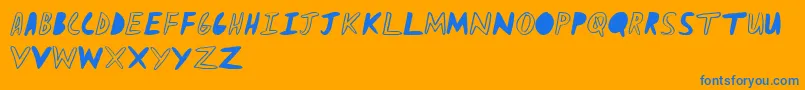 CraycrayForYouAlpha Font – Blue Fonts on Orange Background