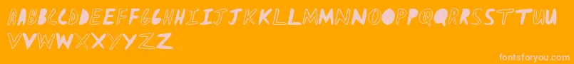 CraycrayForYouAlpha-fontti – vaaleanpunaiset fontit oranssilla taustalla