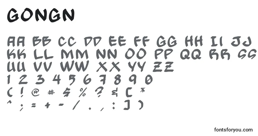 Шрифт Gongn – алфавит, цифры, специальные символы