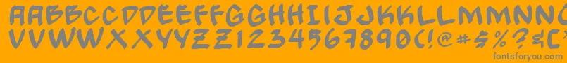 Gongn-Schriftart – Graue Schriften auf orangefarbenem Hintergrund