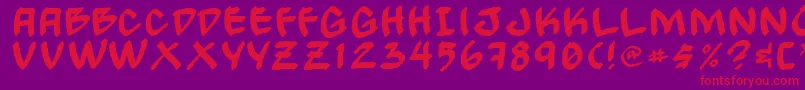 Gongn Font – Red Fonts on Purple Background
