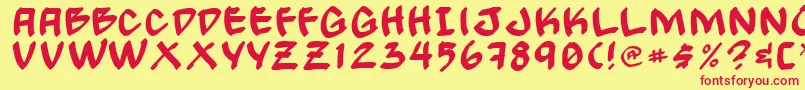 Gongn Font – Red Fonts on Yellow Background
