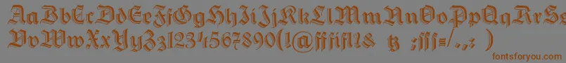 HermannGotisch-Schriftart – Braune Schriften auf grauem Hintergrund