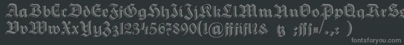 フォントHermannGotisch – 黒い背景に灰色の文字