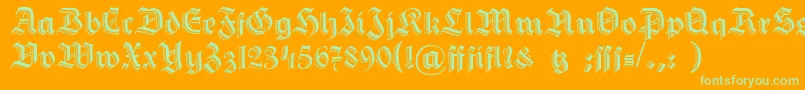 HermannGotisch Font – Green Fonts on Orange Background