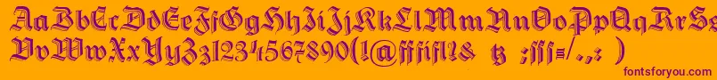 Шрифт HermannGotisch – фиолетовые шрифты на оранжевом фоне