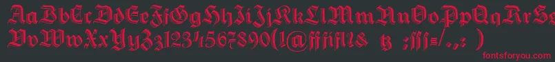 フォントHermannGotisch – 黒い背景に赤い文字