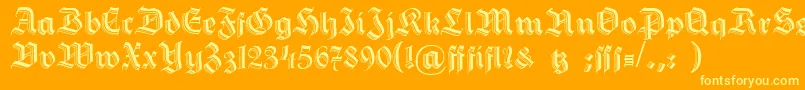 HermannGotisch Font – Yellow Fonts on Orange Background