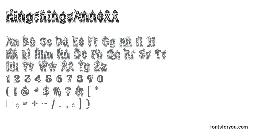 Czcionka KingthingsAnnexx – alfabet, cyfry, specjalne znaki