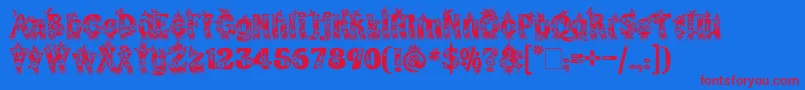 KingthingsAnnexx Font – Red Fonts on Blue Background