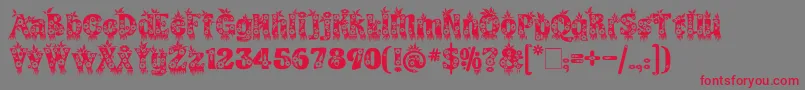 Fonte KingthingsAnnexx – fontes vermelhas em um fundo cinza