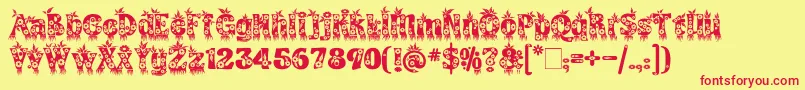 KingthingsAnnexx Font – Red Fonts on Yellow Background