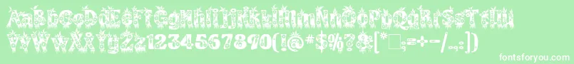 KingthingsAnnexx-Schriftart – Weiße Schriften auf grünem Hintergrund