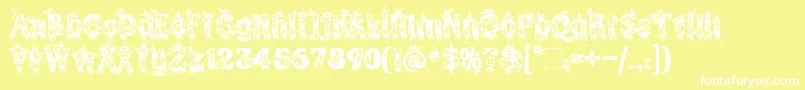 フォントKingthingsAnnexx – 黄色い背景に白い文字