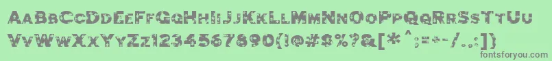 JigsawTrouserdrop Font – Gray Fonts on Green Background