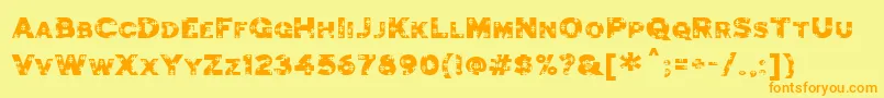 JigsawTrouserdrop Font – Orange Fonts on Yellow Background