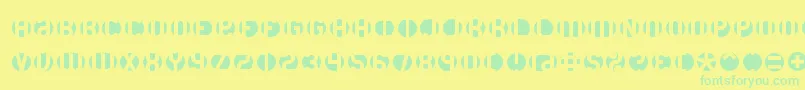 DbLayer3Brk Font – Green Fonts on Yellow Background