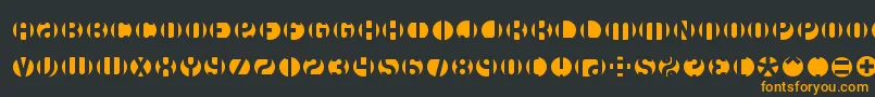 DbLayer3Brk-Schriftart – Orangefarbene Schriften auf schwarzem Hintergrund