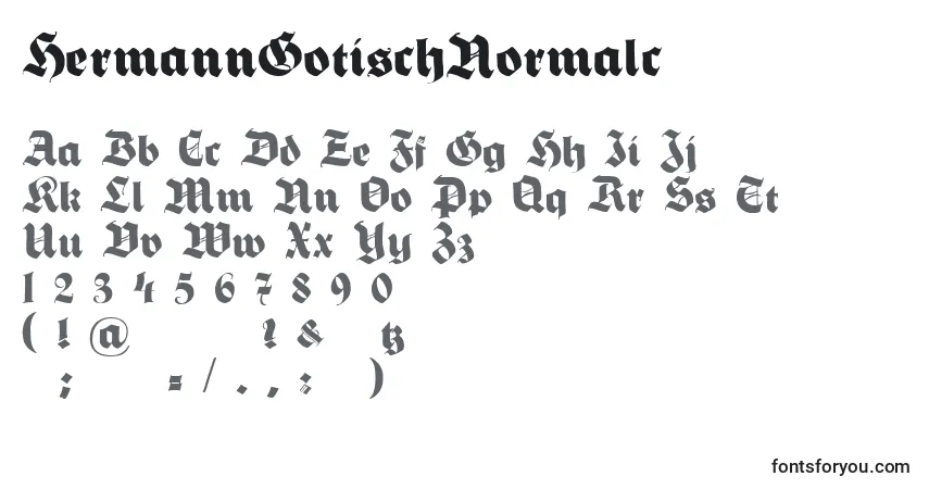 HermannGotischNormalc Font – alphabet, numbers, special characters