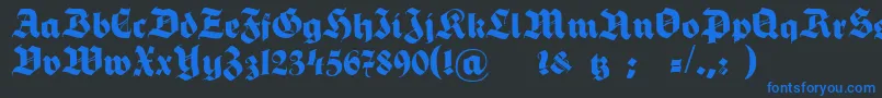 HermannGotischNormalc Font – Blue Fonts on Black Background