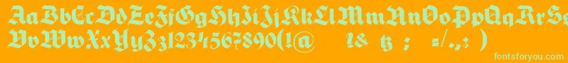 Шрифт HermannGotischNormalc – зелёные шрифты на оранжевом фоне