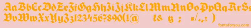 HermannGotischNormalc Font – Orange Fonts on Pink Background