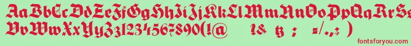 HermannGotischNormalc Font – Red Fonts on Green Background