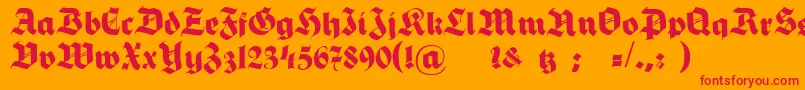 HermannGotischNormalc Font – Red Fonts on Orange Background