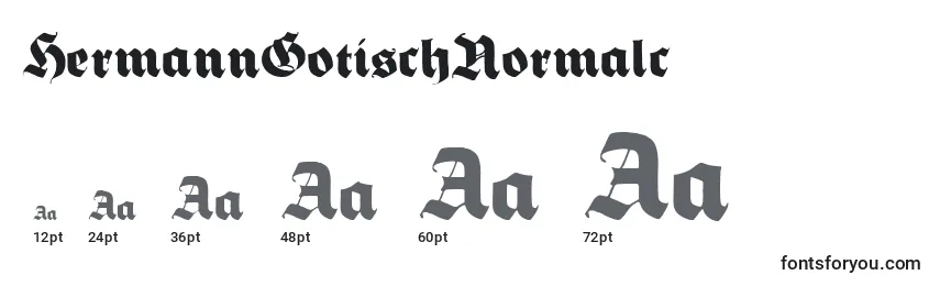Größen der Schriftart HermannGotischNormalc