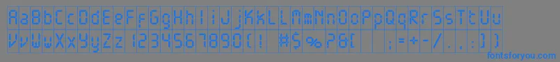 フォントElectronicawhitec – 灰色の背景に青い文字