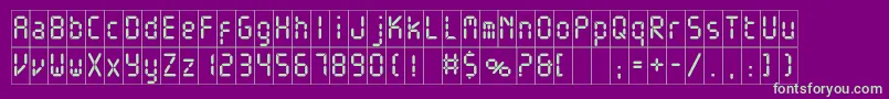 Electronicawhitec-fontti – vihreät fontit violetilla taustalla