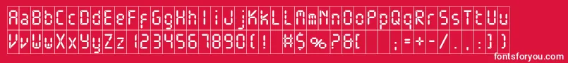 フォントElectronicawhitec – 赤い背景に白い文字