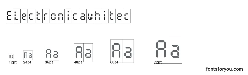 Размеры шрифта Electronicawhitec