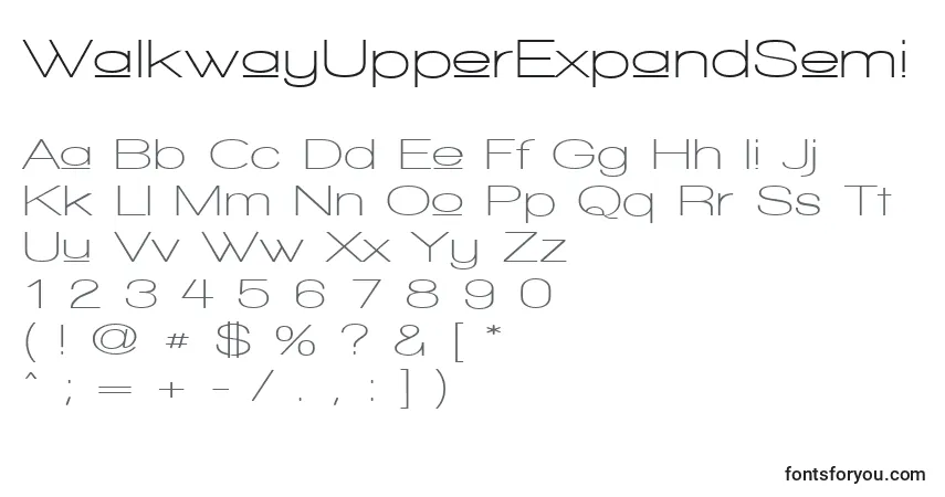 WalkwayUpperExpandSemi-fontti – aakkoset, numerot, erikoismerkit