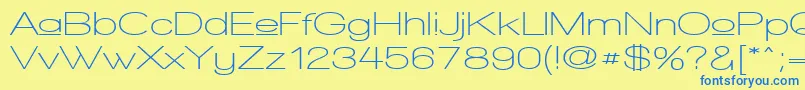 WalkwayUpperExpandSemi Font – Blue Fonts on Yellow Background