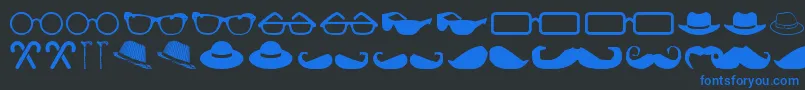MensClothing Font – Blue Fonts on Black Background