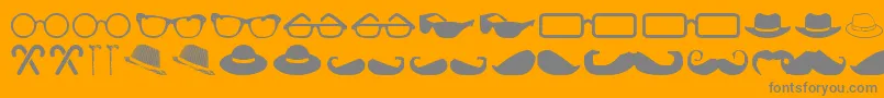 MensClothing-Schriftart – Graue Schriften auf orangefarbenem Hintergrund