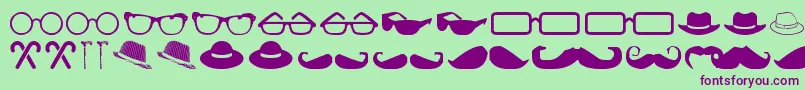 MensClothing Font – Purple Fonts on Green Background
