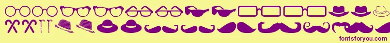 MensClothing Font – Purple Fonts on Yellow Background