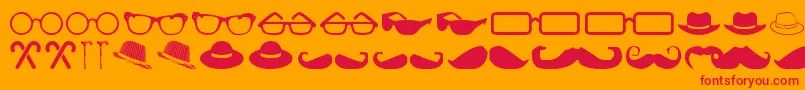 MensClothing Font – Red Fonts on Orange Background