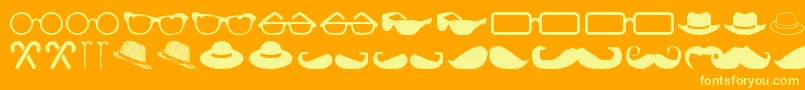 MensClothing Font – Yellow Fonts on Orange Background