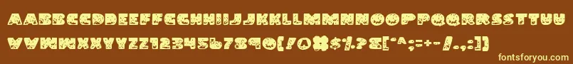 Land Font – Yellow Fonts on Brown Background