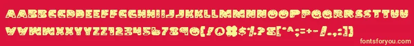 Land Font – Yellow Fonts on Red Background